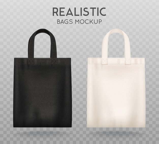 Бесплатное векторное изображение Черно-белые сумки для покупок