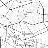 Бесплатное векторное изображение Черно-белая городская навигация на карте