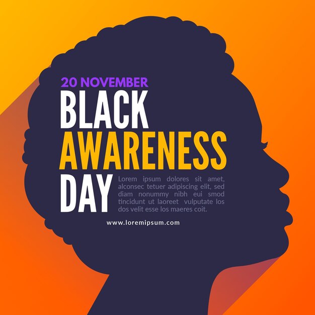 Black awareness day celebration illustration with woman profile