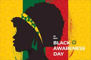 Free vector black awareness day in flat design