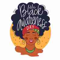 Free vector black awareness day - lettering