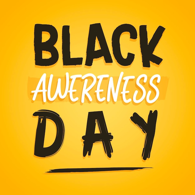 Free vector black awareness day lettering