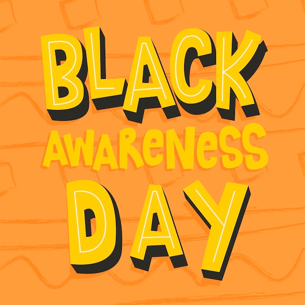 Free vector black awareness day lettering