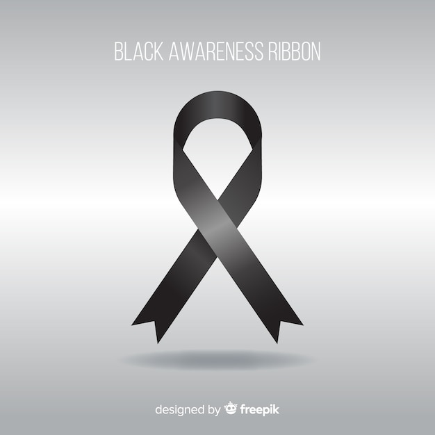 Free vector black awareness ribbon