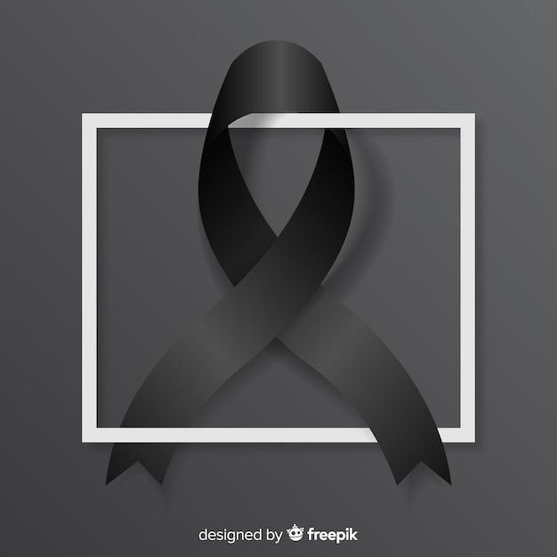 Free vector black awareness ribbon