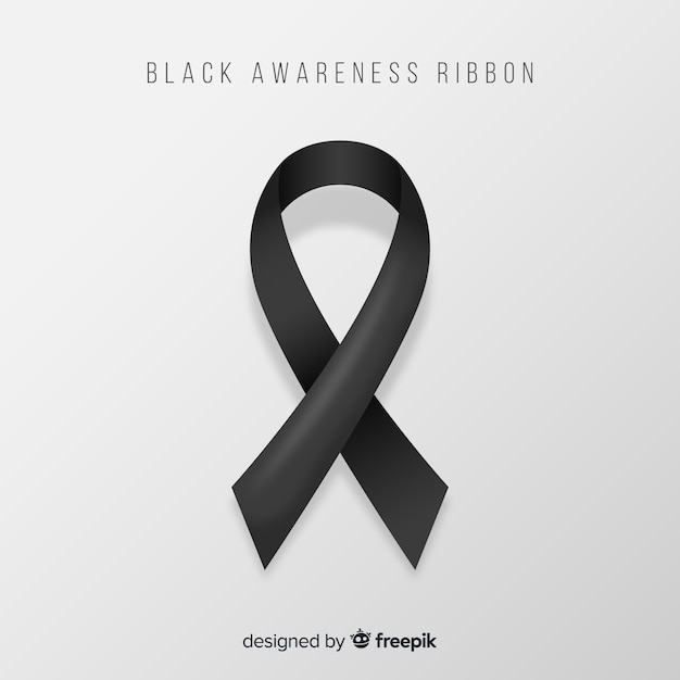 Free vector black awareness ribbon