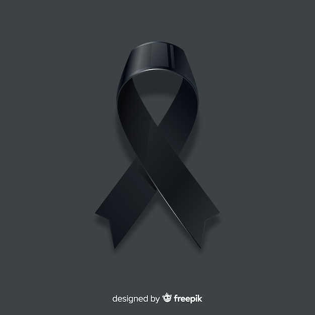 RIP Funeral White Ribbon on Grey Background Vector Stock