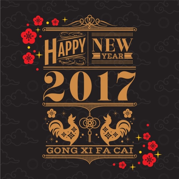Free Vector black background for chinese new year