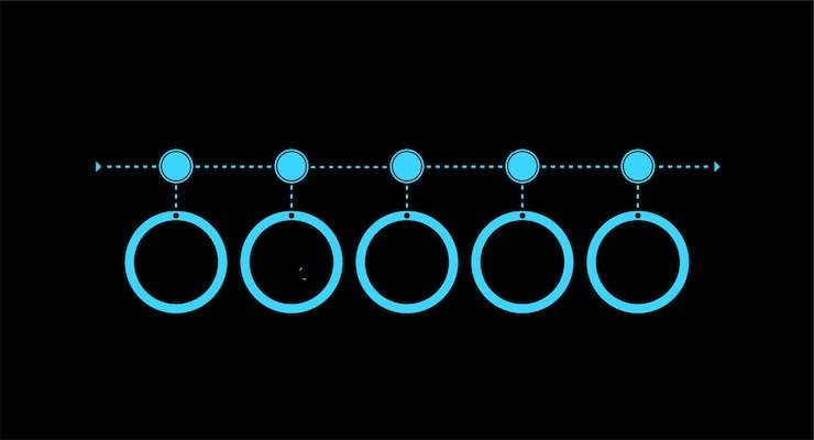 Free Vector a black background with a blue circle with the numbers 1 and 2 in the middle.