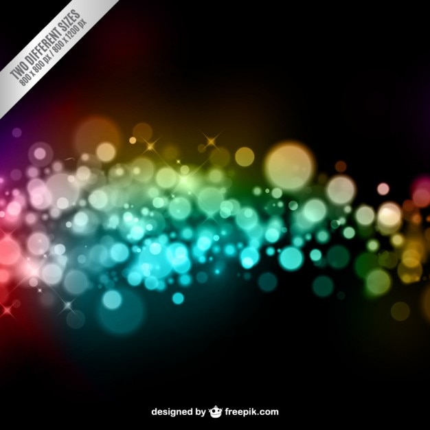 Free vector black background with colorful blurred lights