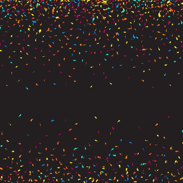 Black background with colorful confetti