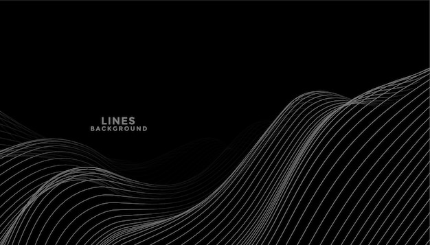 Черный фон с темно-серыми волнистыми линиями