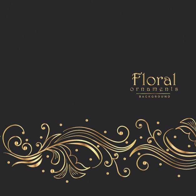 Free vector black background with floral ornament