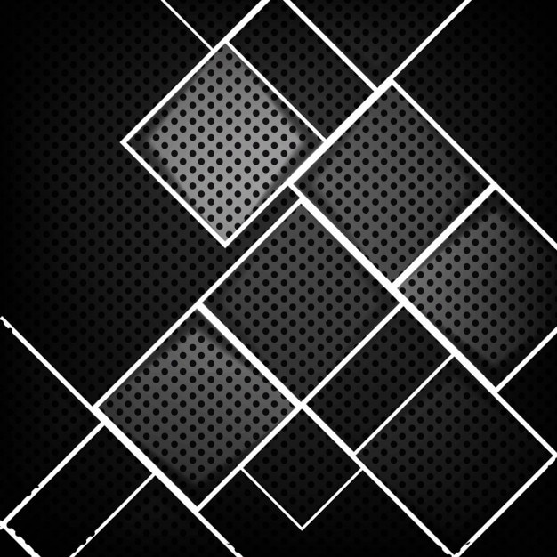 Free vector black background with frames and dots