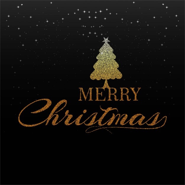 Black background with golden letters for christmas