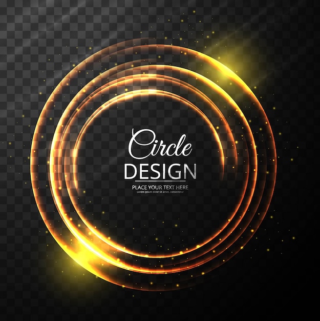 Free vector black background with a golden neon frame