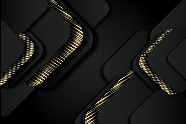 Free vector black background with golden textures