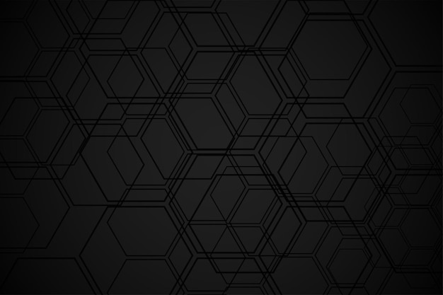 Free vector black background with hexagonal shapes