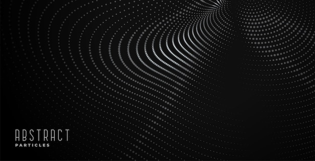 Free vector black background with particle wave effect