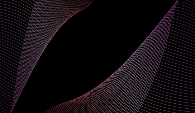 Free vector a black background with a pink and red lines that are moving across the screen