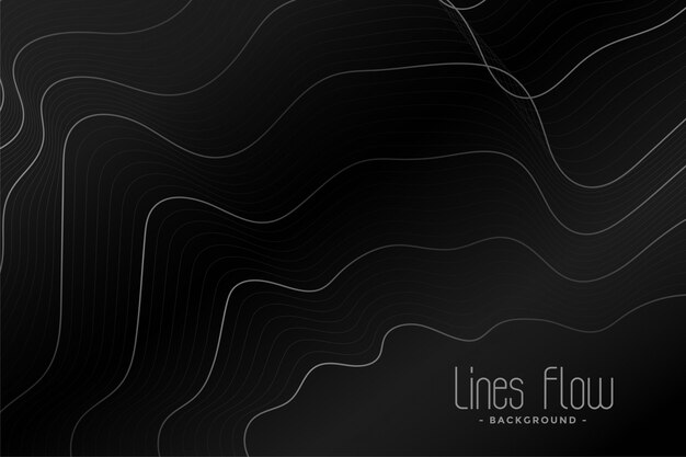 Black background with shiny contour lines design