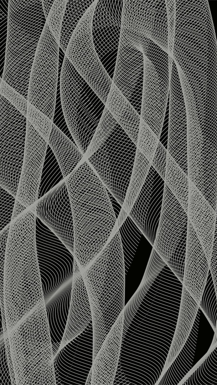 Free Vector black background with wavy lines copy space