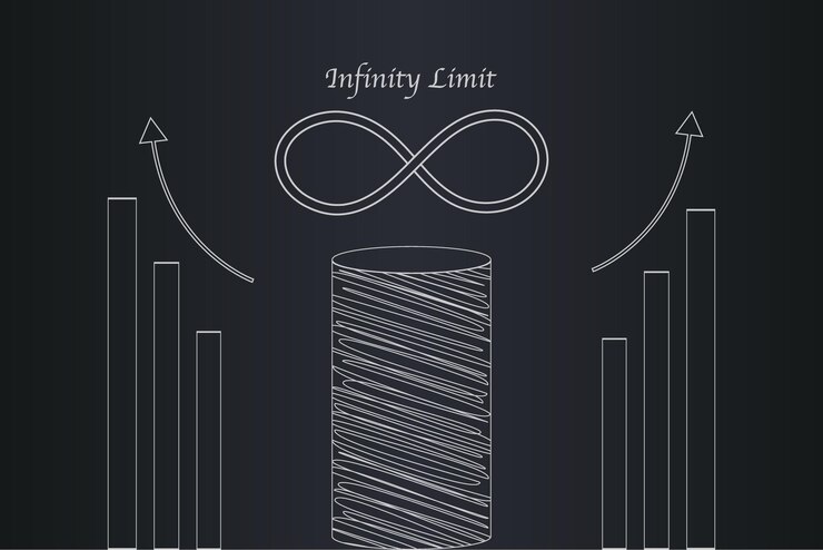 Free Vector a black background with a white infinity symbol and a spiral