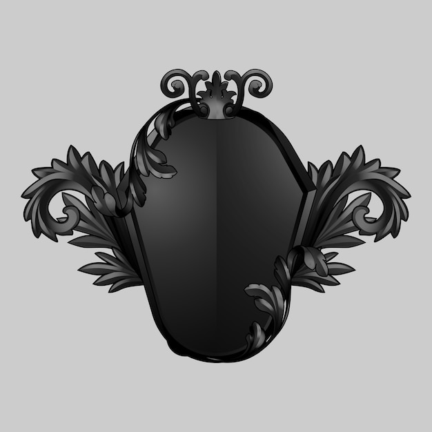 Free vector black baroque shield elements vector