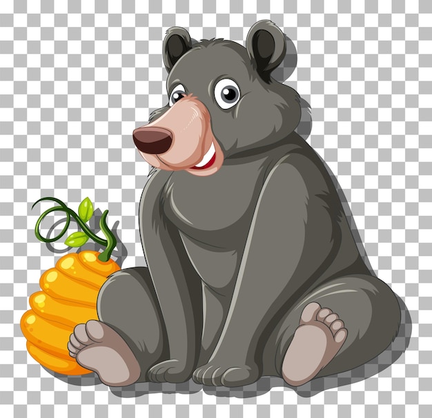 Black bear cartoon character isolated