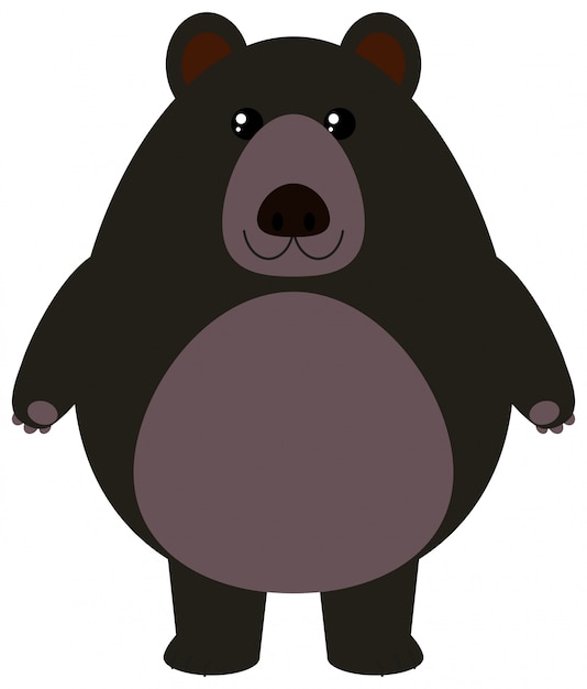Бесплатное векторное изображение Черный медведь на белом фоне