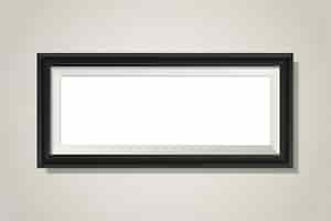 Free vector black blank frame on the wall