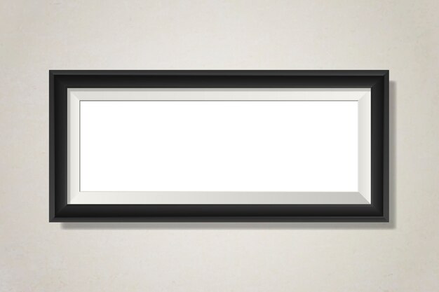 Black blank frame on the wall