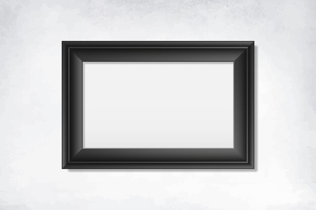 Black blank frame on the wall