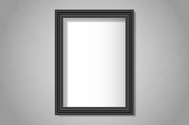 Black blank frame on the wall