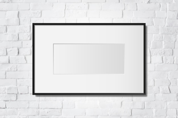 Black blank frame on the wall