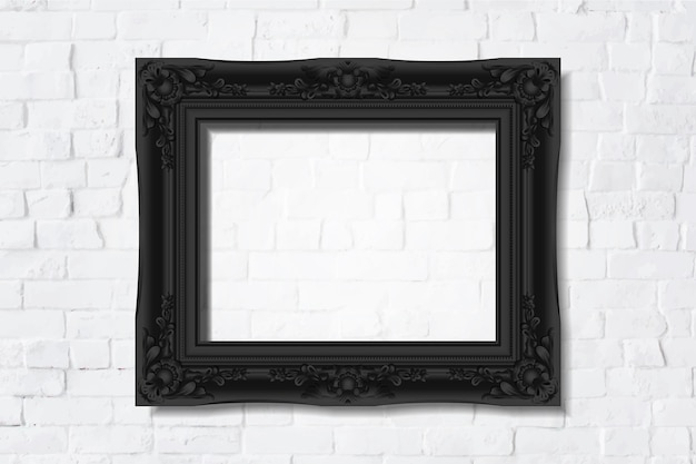 Free vector black blank frame on the wall