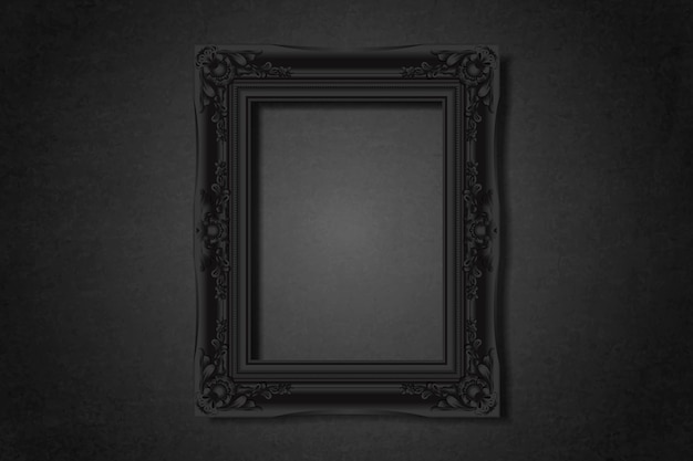 Black blank frame on the wall