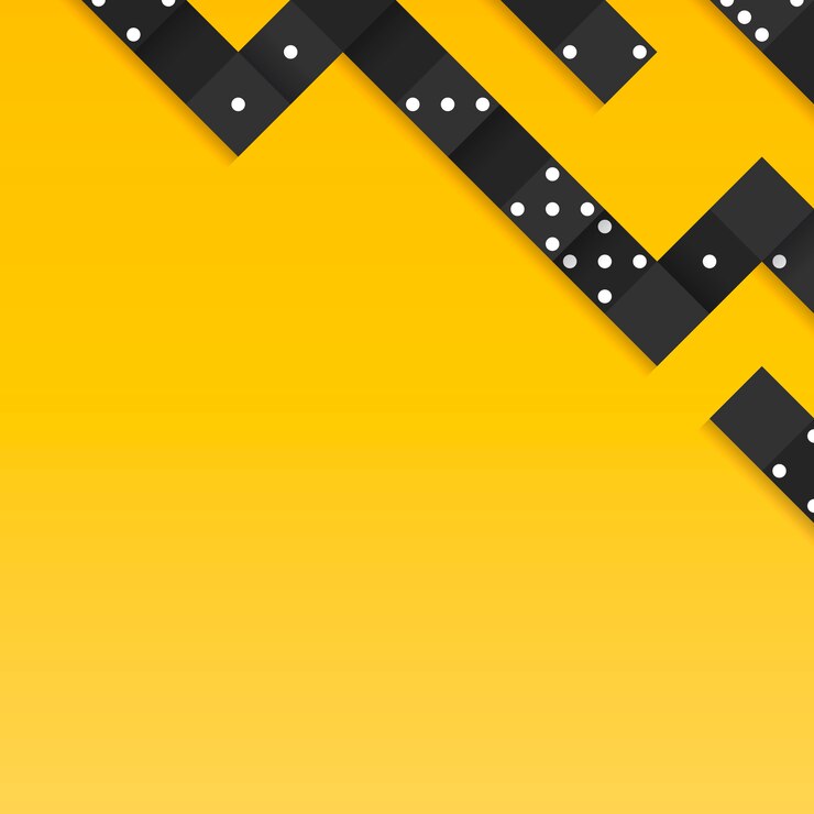 Free Vector black blocks frame on blank yellow background vector