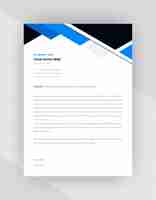 Free vector black & blue  abstract letterhead template design.