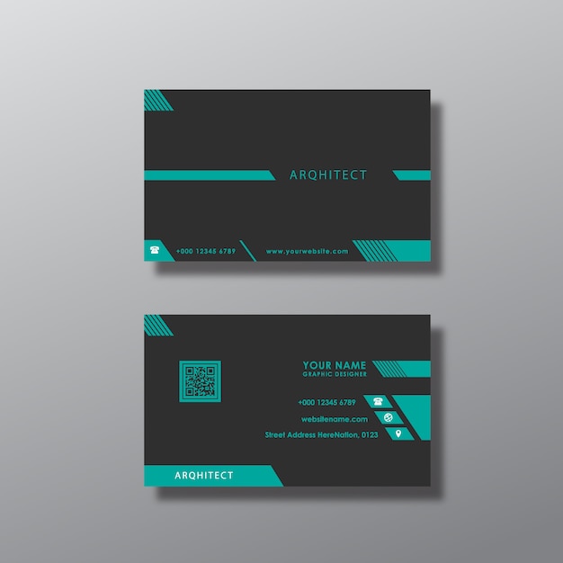 Free vector black and blue business card design