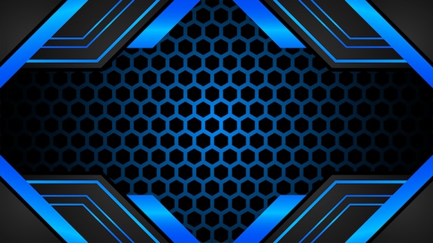 Free vector black and blue futuristic gaming background