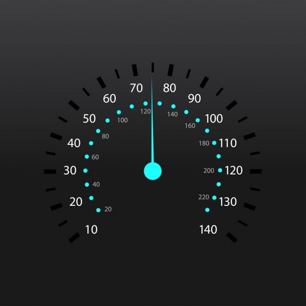 Free vector black and blue speedometer