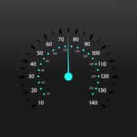 Free vector black and blue speedometer