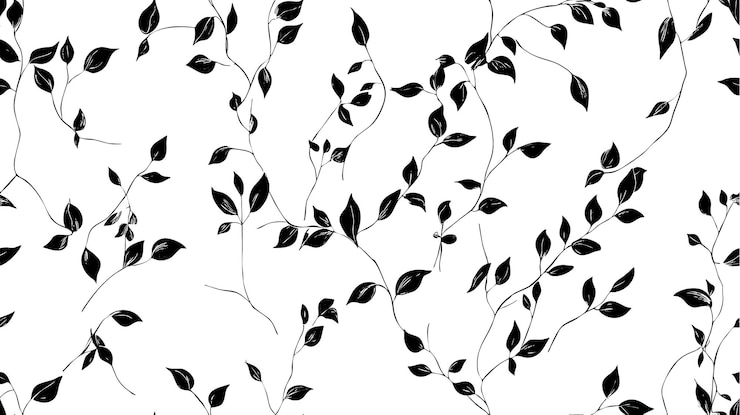 Free Vector black botanical ornament spring wallpaper