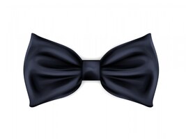 black bow tie realistic icon isolated on white background.