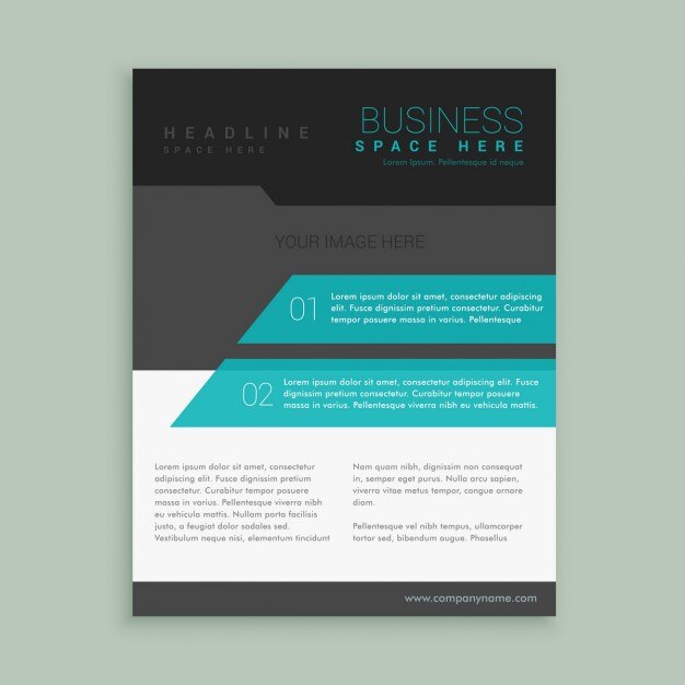 Free Vector black brochure with blue geometric shapes