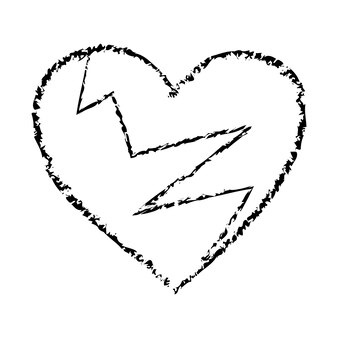 Черное разбитое сердце. плоский значок для приложений и веб-сайтов.