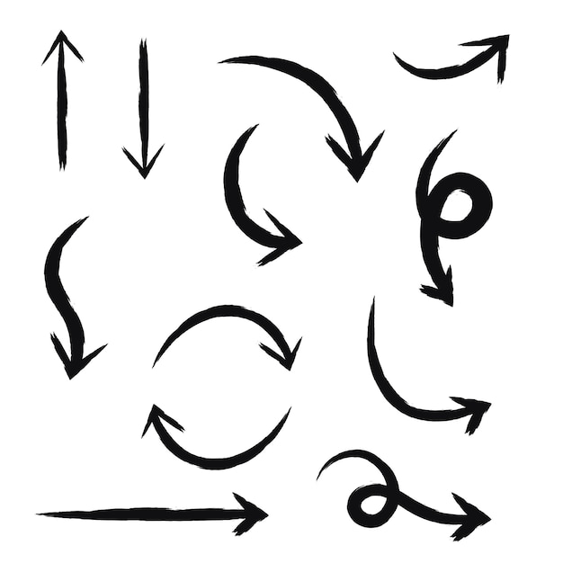 Free vector black brush stroke arrows