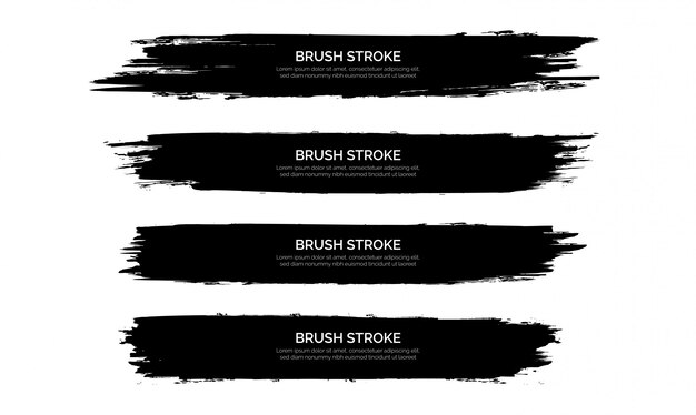 Black brush stroke banner template collection