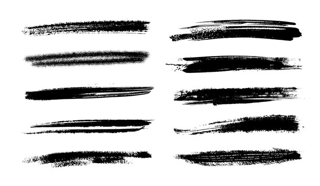 black brush strokes bundle